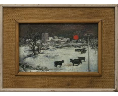 * WILLIAM CROSBIE RSA RGI (SCOTTISH 1915 - 1999), RAILWAY JOURNEY IN ENGLAND oil on panel, signed and dated LXXIX, titled ver