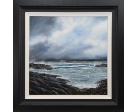 * DARREN SCOTT, SEA SPRAY, WEST COAST oil on panel, signed, further signed, titled, and dated 2021 image size 60cm x 60cm, ov