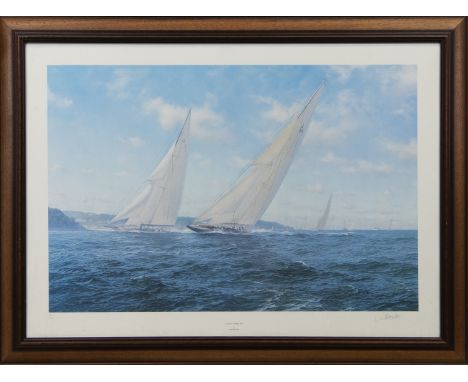 * JOHN STEVEN DEWS (BRITISH b. 1949), J CLASS - COWES 1934 limited edition lithographic print on paper, signed and numbered 1