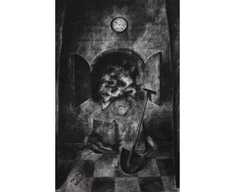 * KEN CURRIE (SCOTTISH b 1960), THE BOILER ROOM charcoal, titled and dated 1992 label verso image size 168cm x 99cm, overall 