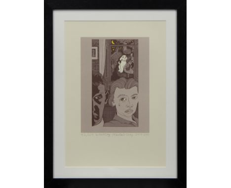 * ALASDAIR GRAY (SCOTTISH 1934 - 2019), THE WHITE DOG silkscreen on paper, signed, titled, dated 2005 and numbered 42/125 ima