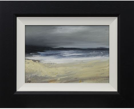 * DARREN SCOTT, SEA RUSH, oil on panel, initialled, further signed verso image size 21cm x 30cm, overall size 37cm x 46cm Fra