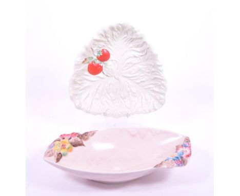 Clarice Cliff &amp; Carlton Ware - Two early 20th century art deco ceramic dishes, comprised of a Carlton Ware handpainted Au