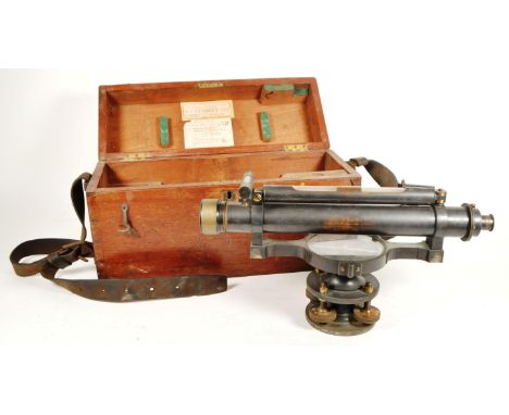 L. Casella - Early 20th century theodolite surveyor instrument tool no. 4338. Made in London, and repaired by W.F. Stanley &a