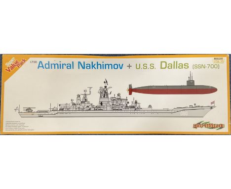 Admiral Nakhimov + U.S.S. Dallas (SSN 700) Plastic Model Kit (Scale 1:700) by Cyber Hobby 2010 unopened and still in the orig