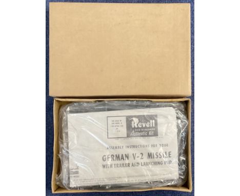 German V 2 Missile with Trailer and Launching Pad Plastic Model Kit (scale 1:69) by Revell 1960 outer box is plain brown card