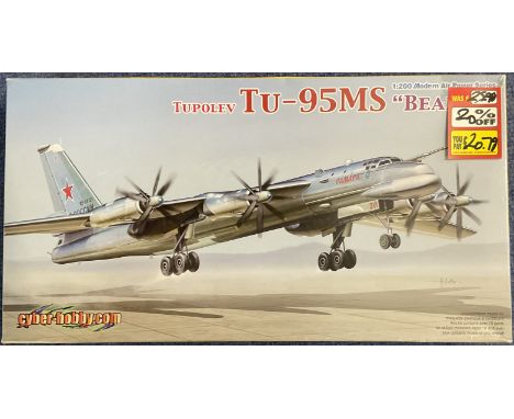 Tupolev Tu 95MS "Bear H" Plastic Model Kit (Scale 1:200) by Cyber Hobbie 2012 outer box has been opened but contents are stil