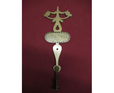 Cast metal wall bracket in the form of a clock hand, patented Daniel Quare, Barometer, Watch and Clock Maker, London, L31cm 