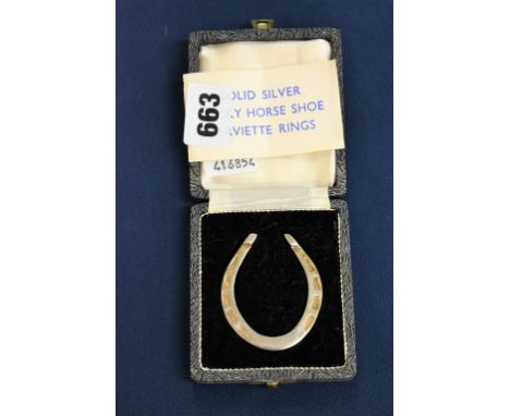 Silver horse shoe serviette ring by Francis Howard Ltd, 1964.