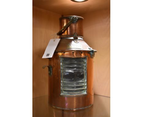 A antique copper ships signal lantern by Meteorite serial No: 44471.