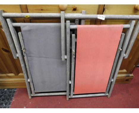 2x Vintage Child's Deck Chairs 