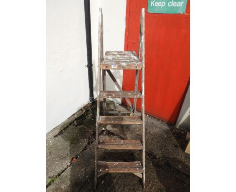 Vintage Wooden Folding Ladders 