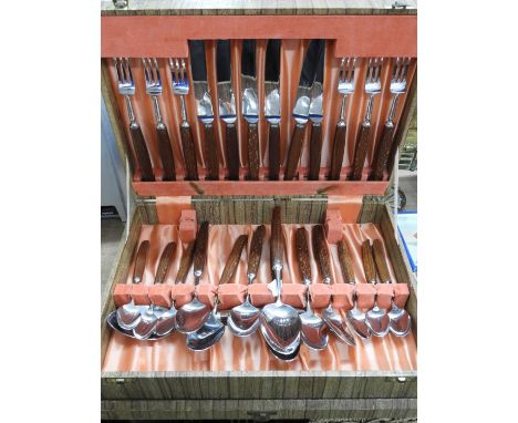 Canteen of Vintage Wood Handled Cutlery 