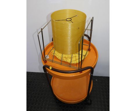 Retro Tea Trolley, Light Shade and Plate Rack etc 