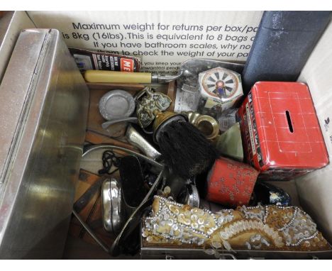 Box of Collectables - Vintage Tins etc 