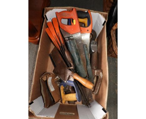 Box of Tools - To include Vintage Meat Cleaver 