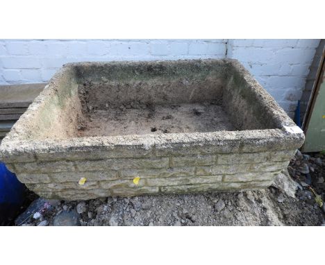 Oblong Concrete Garden Planter - Brick Form 