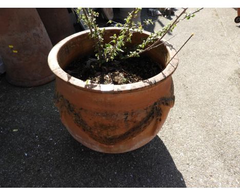 Large Terracotta Circular Garden Planter - 19" High x 19" Diameter 