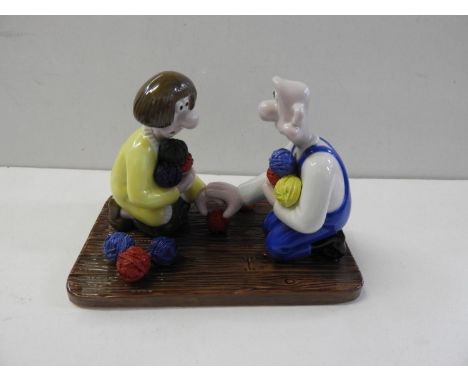 Coalport Characters Wallace and Gromit First Edition Ornament - A Close Shave, Wool Shop Encounter 