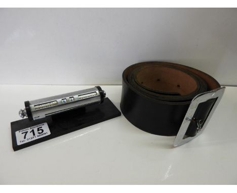 Vintage Desk Calendar and Large Leather Belt 