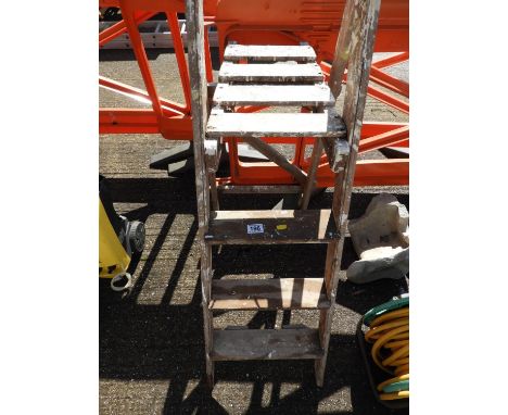 Vintage Folding Wooden Ladders 
