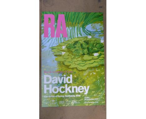 A David Hockney Royal Academy exhibition poster, The Arrival of Spring, Normandy 2020, unframed 