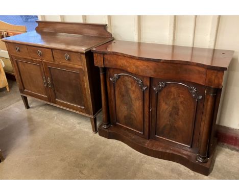 A Victorian mahogany chiffonier and an early 20th Century mahogany sideboard 