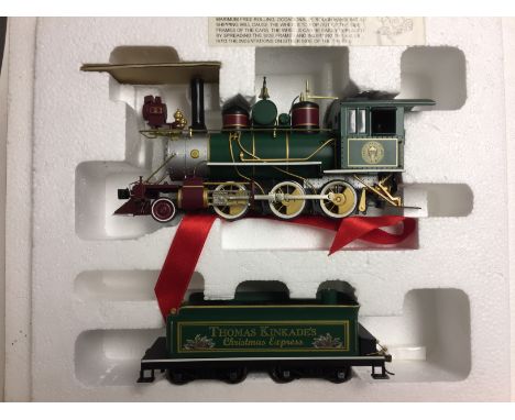 An O Scale (Narrow Gauge - 16.5mm) Bachmann Christmas Train Set, special edition set representing Thomas Kinkade's Christmas 