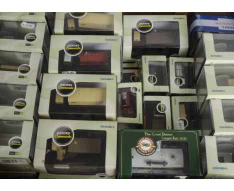 Oxford Diecast, a cased collection of 1:76 scale models comprising Oxford Commercials (37), Roadshow (3), Omnibus (1), Railwa