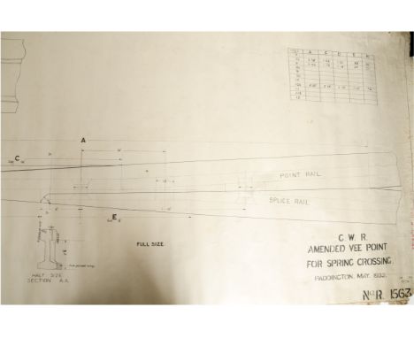 A Collection of Railway Drawings and Posters, including numerous paper and linen prints from Swindon works (GWR and WR eras),