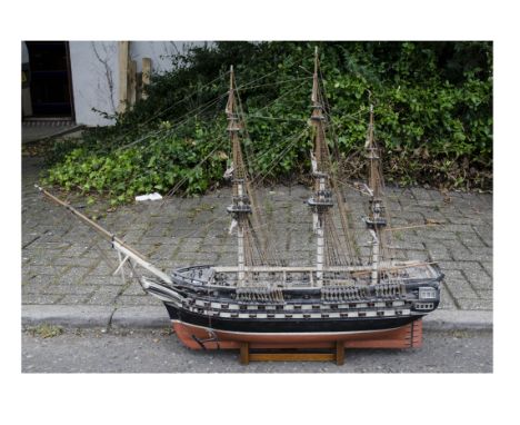A large scale 3-Masted 'Man of War' Rodney Class 'Nile' Sailing Ship, constructed in wood, very well detailed with full riggi