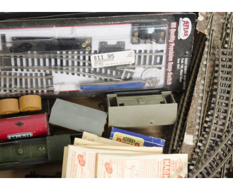 Hornby Dublo 00 Gauge 2-Rail Locomotives Wagons Track and Accessories and Atlas Points, LNER green 0-6-2T 9596  with added co