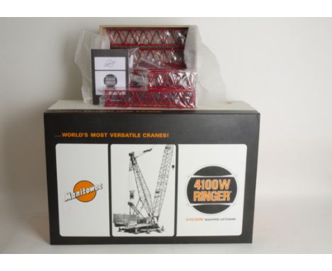 TWH Collectibles Manitowoc Construction Crane, a 1:50 scale die cast Manitowoc 4100W Ringer construction crane 2008 in red li