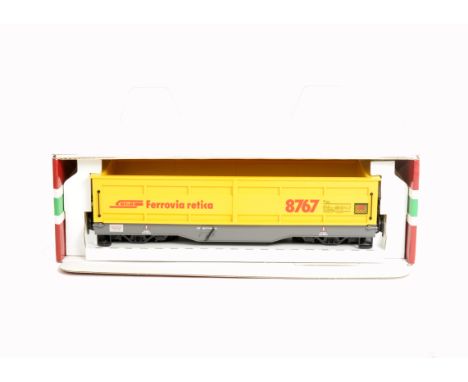 LGB G Scale 41614 Rhatische Bahn Bulk Wagon, No 8767 in yellow, in original box, E, box VG 