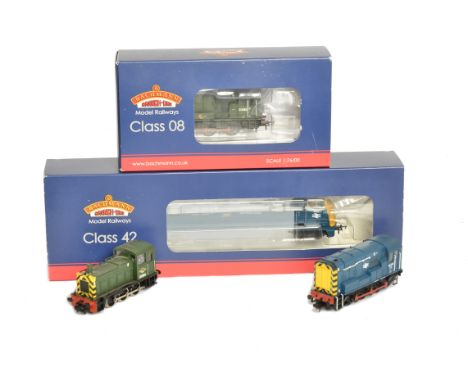 Bachmann OO Gauge BR Diesel Locomotives, boxed class 42 'Warship' no D827 'Kelly' and unboxed 08 shunter 08 839, both in BR b