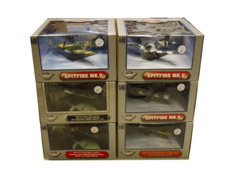 Air Signature WWII Aircraft, a boxed collection of Spitfire 1:48 scale models comprising, 99088 MK V models all in different 