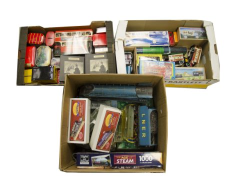 A Collection of Modern Transport-related Collectables, including various transport tins, Atlas Editions 1/220 scale models (5