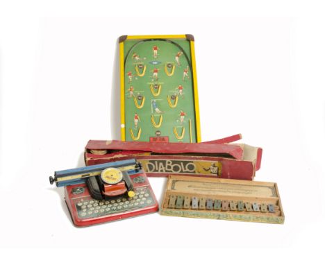 Mettoy Typewriters and other vintage Toys, Mettype Junior and Mettoy Supertype Tinplate Typewriters, both in original boxes, 