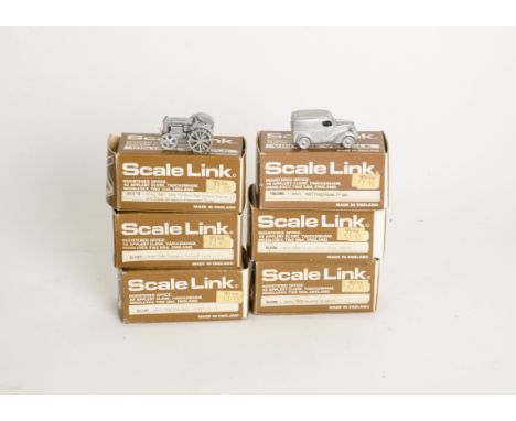 Six Boxed Scalelink White-metal OO Scale 1930's Car Models all reasonably well made-up but unpainted, comprising SLC73 Fordso