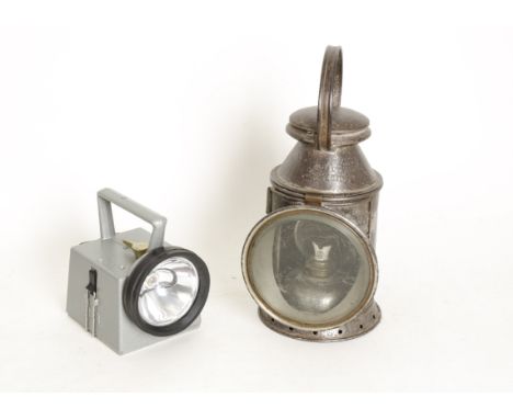Two LMS/BR Lamps, an LMS 3-aspect oil lamp with red, green and clear aspects, Sherwoods burner fitted stamped 'LMS', the lamp