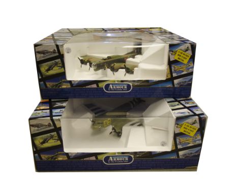 Franklin Mint Armour Collection WWII Aircraft, a Boxed duo of 1:48 scale models comprising, B11B636 RAF B17 bomber 'Give it t