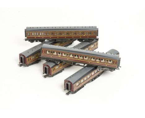 Rivarossi HO Gauge British Outline LMS Coaches, All 3rd (2), 3rd/Brake and Al First (2), unboxed VG (5) 
