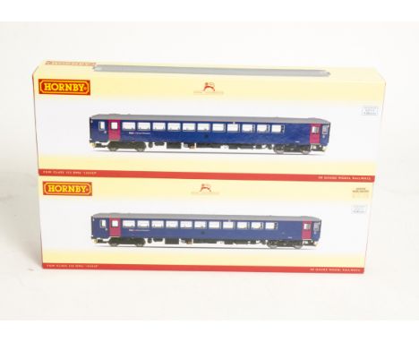 A pair of Hornby 00 Gauge R3352  FGW Class 153 DMU  2-Car Train Packs,  in First Great Western dark blue and magenta doors li