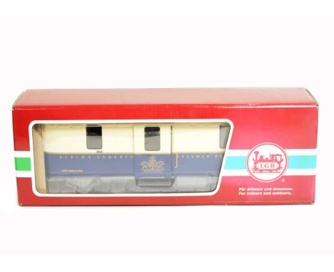 LGB G Scale 40840 Alpine Classic Pullman Express Baggage Car,  D4062 in blue and cream, in original box, E, box VG 