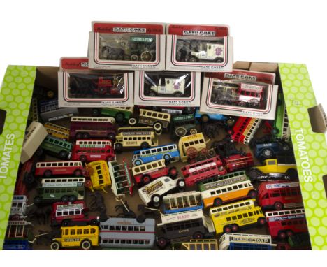Lledo and Matchbox Vehicles, boxed models of vintage commercial vehicles some horse drawn, many buses, mostly by Lledo but in