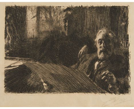 Anders Zorn (Swedish, 1860-1920). Etching on paper titled "Mr. and Mrs. Furstenberg," alternatively titled "Herr Och Fru Furs