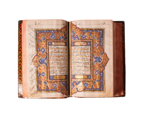 AD. 1807 (1222AH).&nbsp;An exceptional illuminated Qur'an, Kashmir, North India, dated 1222AH (1807)Arabic manuscript on pape