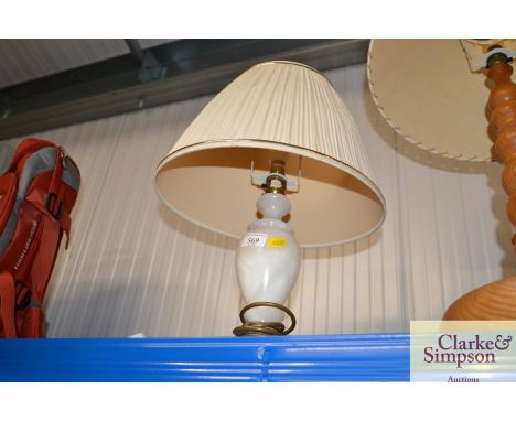 A alabaster style lamp