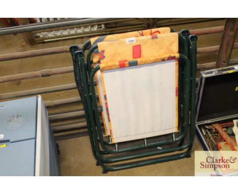Two folding garden chairs