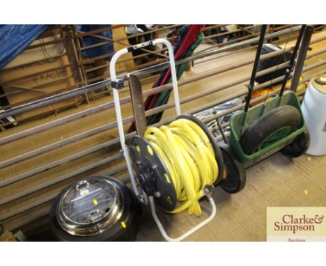 A quantity of Tricoflex large diameter garden hose on reel